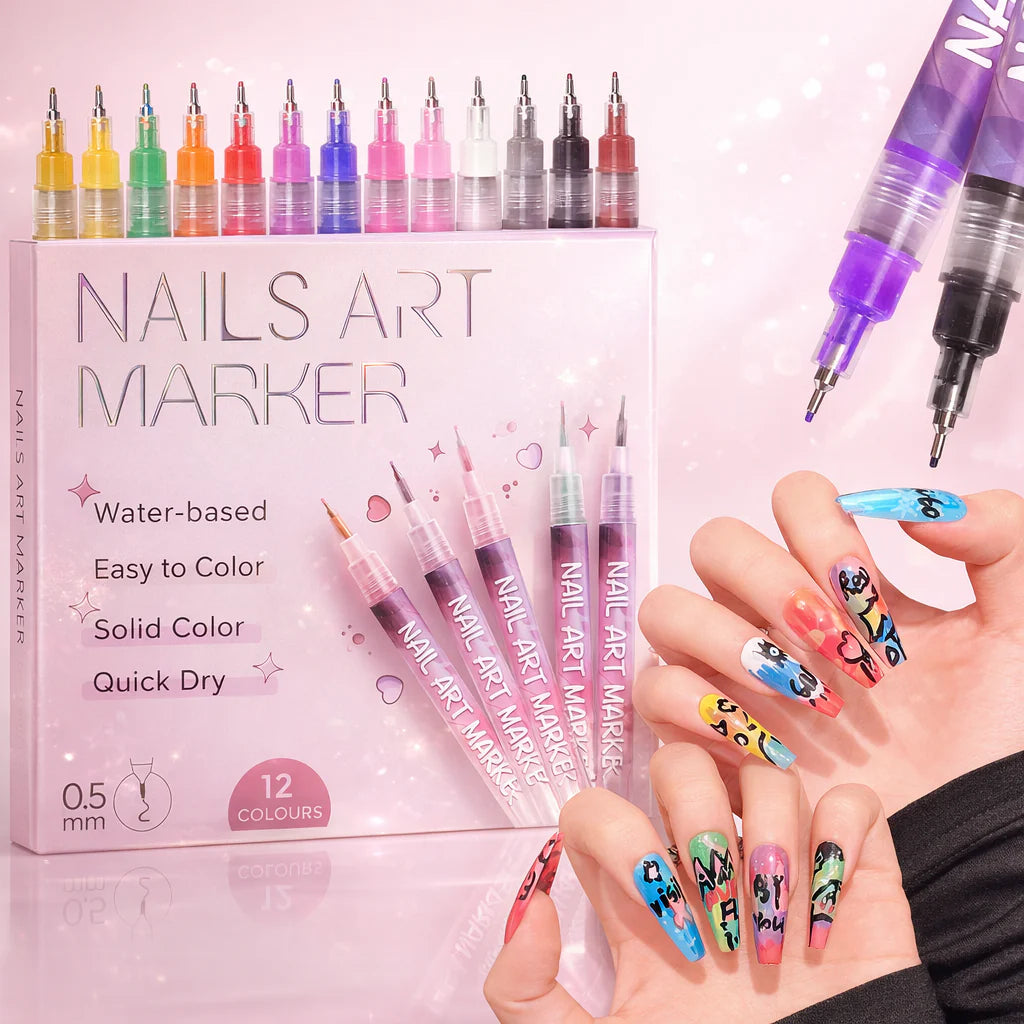 💅 DIY Nail Art Marker Pen Set