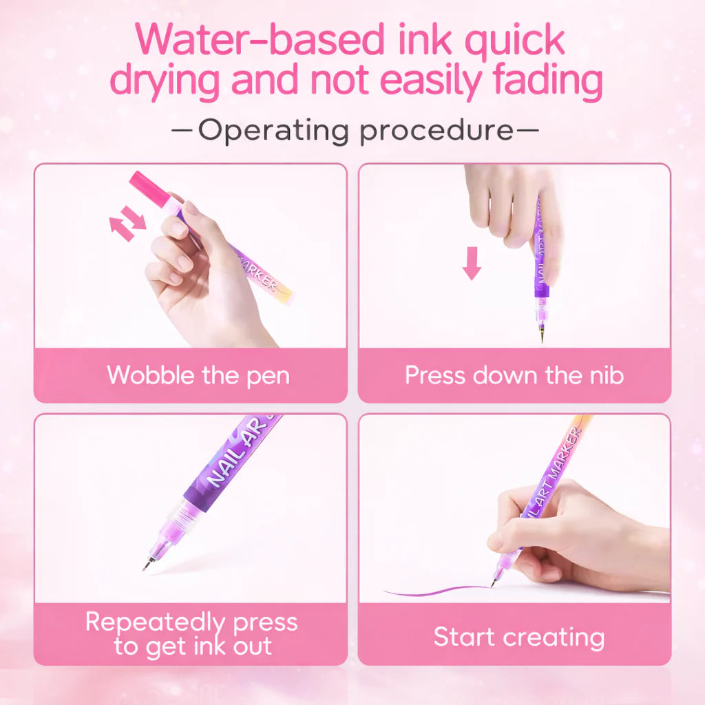 💅 DIY Nail Art Marker Pen Set